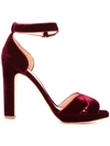 RUPERT SANDERSON Meadow velvet platform sandals