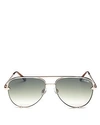 Quay X Desi Perkins High Key Mini 57mm Aviator Sunglasses - Rose/ Green In Rose Gold/green