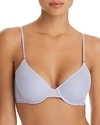On Gossamer Next To Nothing Micro T-shirt Underwire Bra In Pearl Blue