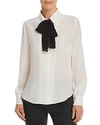 FRAME TRUE BOW DETAIL SILK BLOUSE,LWSH0744