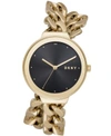 DKNY WOMEN'S ASTORIA GOLD-TONE STAINLESS STEEL DOUBLE WRAP CHAIN BRACELET WATCH 38MM, CREATED FOR MACY'S