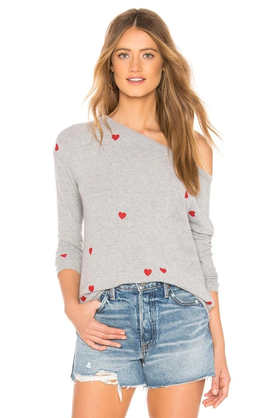 Chaser Love Knit Dolman Top In Grey