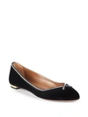 AQUAZZURA Lou Lou Velvet Flats,0400097858891