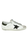GOLDEN GOOSE "SUPERSTAR" SNEAKERS IN WHITE LEATHER,10651397