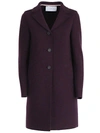 Harris Wharf London Single Breasted Flared Coat In Bordeaux