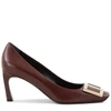 Roger Vivier Belle Vivier Trompette Pumps In Leather In Burgundy