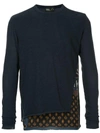 KOLOR KOLOR PRINTED DETAIL LIGHTWEIGHT SWEATER - BLUE