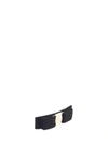 Ferragamo Hairclip With Ribbed Texture And Vara Bow In Nero