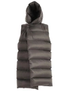 RICK OWENS HOODED PADDED GILET,10652057