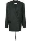 CHRISTOPHER ESBER CHRISTOPHER ESBER SIDE BUTTON PINSTRIPE BLAZER - GREY