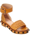 RED VALENTINO STUDDED LEATHER SANDAL,8056097954155