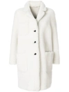 THOM BROWNE REVERSIBLE DYED SHEARLING SACK OVERCOAT