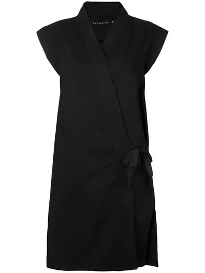 Alchemy Longline Wrap Tunic In Black