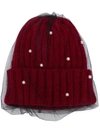 CA4LA mesh embellished beanie hat