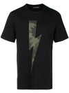 NEIL BARRETT camouflage lightning bolt T-shirt