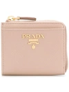 PRADA PRADA LOGO PLAQUE COIN PURSE - NUDE & NEUTRALS