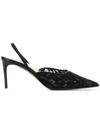 STELLA MCCARTNEY STELLA MCCARTNEY LACE SLINGBACK PUMPS - BLACK