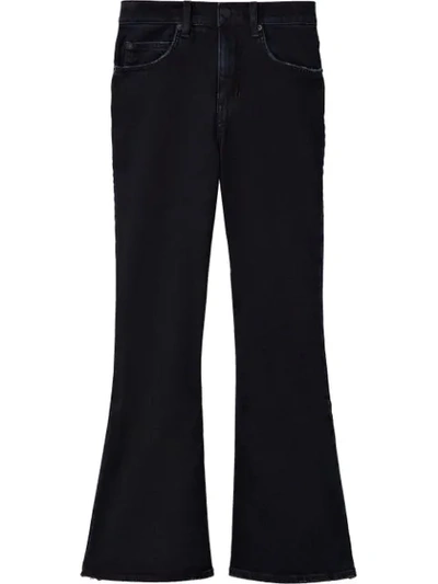 Proenza Schouler Pswl Cropped Flare Jeans In Black