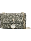 Jimmy Choo Finley Star Coarse Glitter Crossbody Bag In Metallic