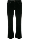 Saint Laurent Cropped Bootcut Jeans In Black