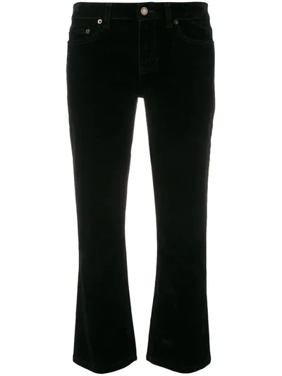 Saint Laurent Cropped Bootcut Jeans In Black