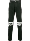 Msgm Gerippte Jeans Mit Logo In Black