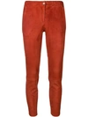 ARMA ARMA SLIM-FIT CROPPED TROUSERS - RED