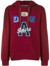 DOLCE & GABBANA AMORE PATCH HOODIE