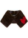 SIMONETTA RAVIZZA HEART DETAIL COLLAR SCARF