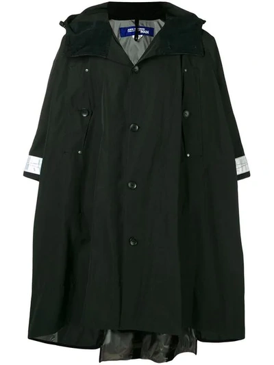 Junya Watanabe Cropped Sleeve Hooded Parka In Black