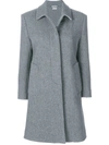 THOM BROWNE UNLINED BAL COLLAR OVERCOAT IN BOILED WOOL