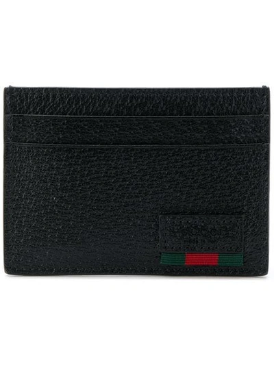 Gucci Leather Money Clip With Web In Black