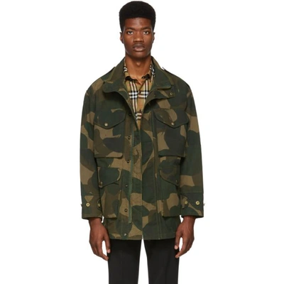 Burberry Camouflage Print Cotton Canvas Field Jacket In Neutral