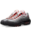 Nike Air Max 95 Og Grosgrain-trimmed Faux Suede And Mesh Sneakers In Grey