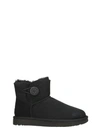 UGG MINI BAILEY BUTTON IN BLACK SUEDE,10652330