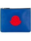 MONCLER MONCLER LOGO PRINT CLUTCH - BLUE