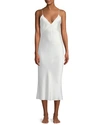 Olivia Von Halle Issa V-neck Silk-satin Slip Dress In White