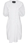 SIMONE ROCHA SIMONE ROCHA WOMAN RUFFLED COTTON-JERSEY MINI DRESS WHITE,3074457345619154146