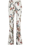 GIAMBATTISTA VALLI WOMAN FLORAL SATIN-JACQUARD BOOTCUT PANTS IVORY,US 1874378723049480