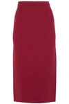 ROLAND MOURET WOMAN WOOL-CREPE PENCIL SKIRT CLARET,US 82673812056534