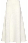 ROLAND MOURET BRENT PANELED PLISSÉ-CREPE MIDI SKIRT,3074457345619079923