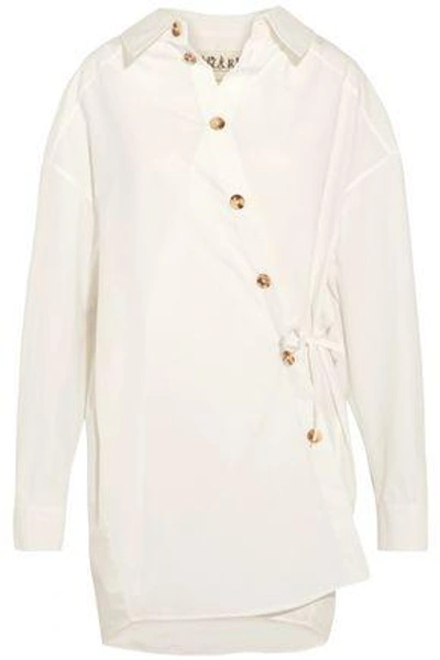 A.w.a.k.e. Woman Oversized Button-detailed Cotton-blend Poplin Shirt Ivory
