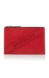 Givenchy Medium Perforated Logo Leather Pouch - Red