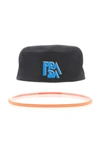 PRADA APPLIQUÉD SHELL AND PVC BUCKET HAT,680363