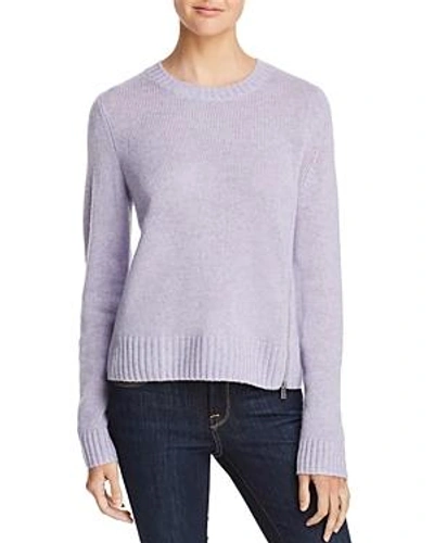 Aqua Cashmere Zip Detail Donegal Cashmere Sweater - 100% Exclusive In Heather Iris