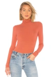ENZA COSTA RIB FITTED TURTLENECK TOP
