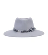 MAISON MICHEL Grey 'Pierre' Floral Band Hat,15379045989517193