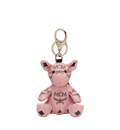 Mcm Zoo Pig Charm 8.5cm In Pink