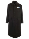 PRADA LONG BUTTONED LOGO CHEST COAT,10653164