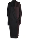 HAIDER ACKERMANN WRAP TUX DRESS,184.6204.138.068 068 CHOCOLATE